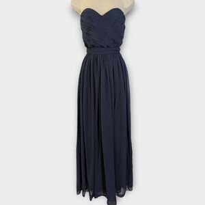 JILL Jill Stuart Ruched Belted Navy Gown Size 0